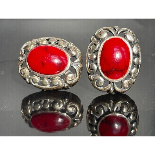 925 STERLING SILVER RED JASPER STUD EARRINGS SKY