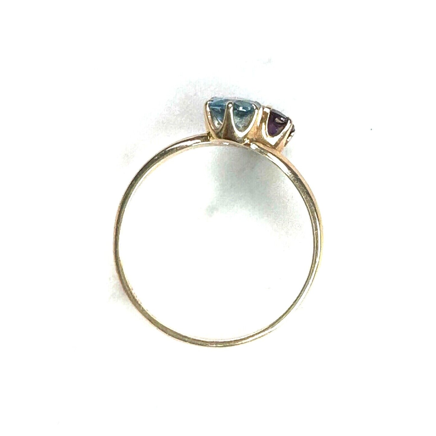 YELLOW GOLD TOPAZ AND AMETHYST RING SIZE 7.75 SKY