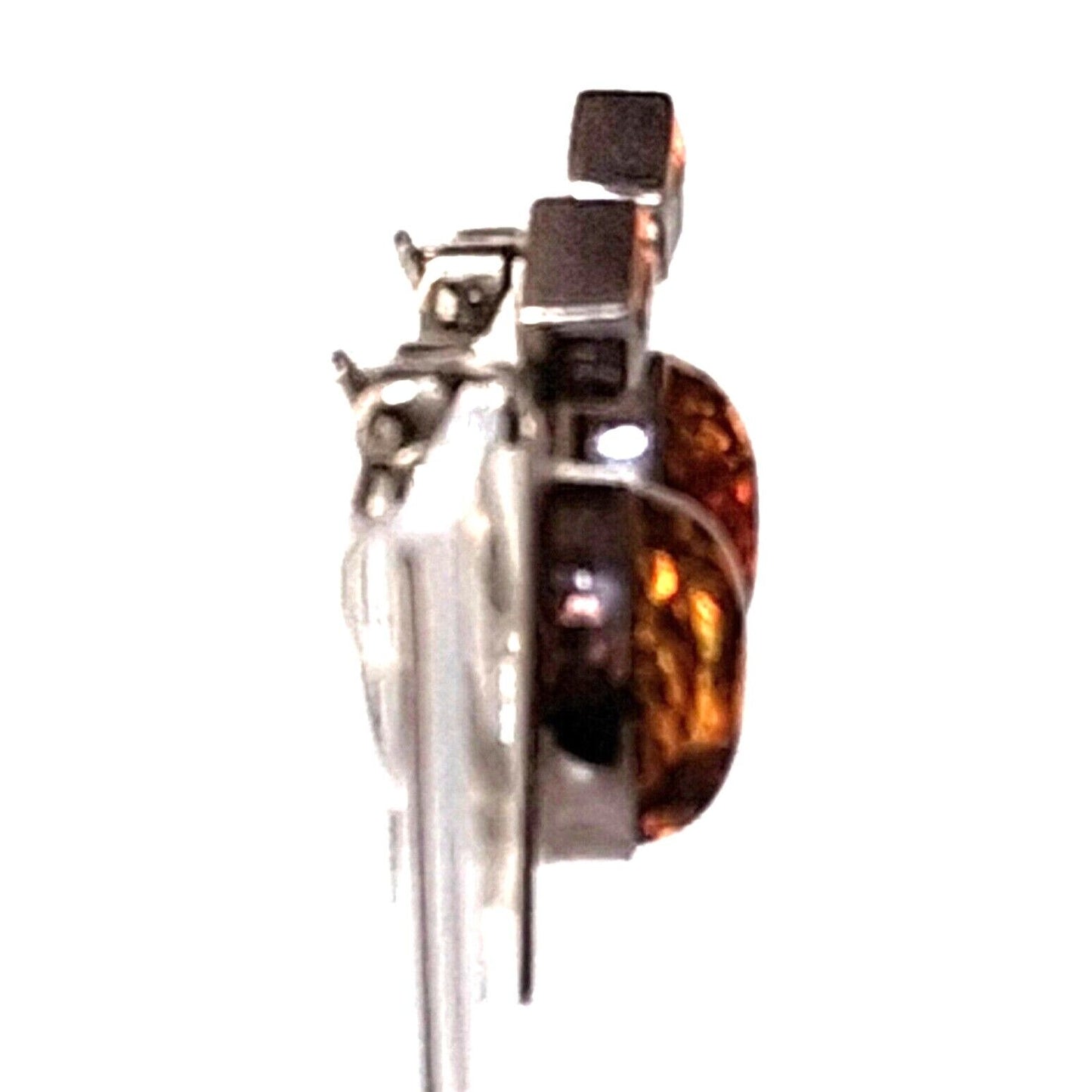 925 STERLING SILVER AND AMBER  CLIP-ON EARRINGS SKY