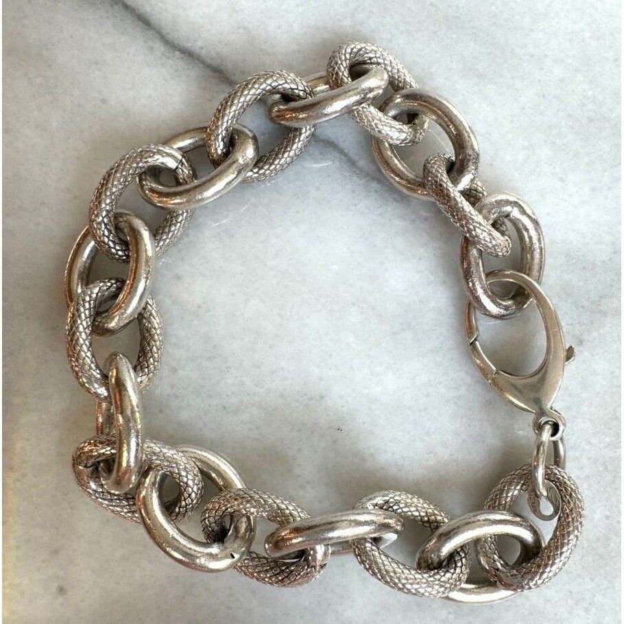 HEAVY 925 STERLING SILVER 8'' CHAIN BRACELET SKY