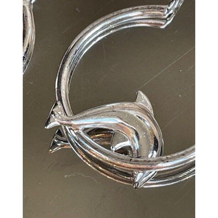 925 STERLING SILVER DOLPHIN HOOP EARRINGS SKY