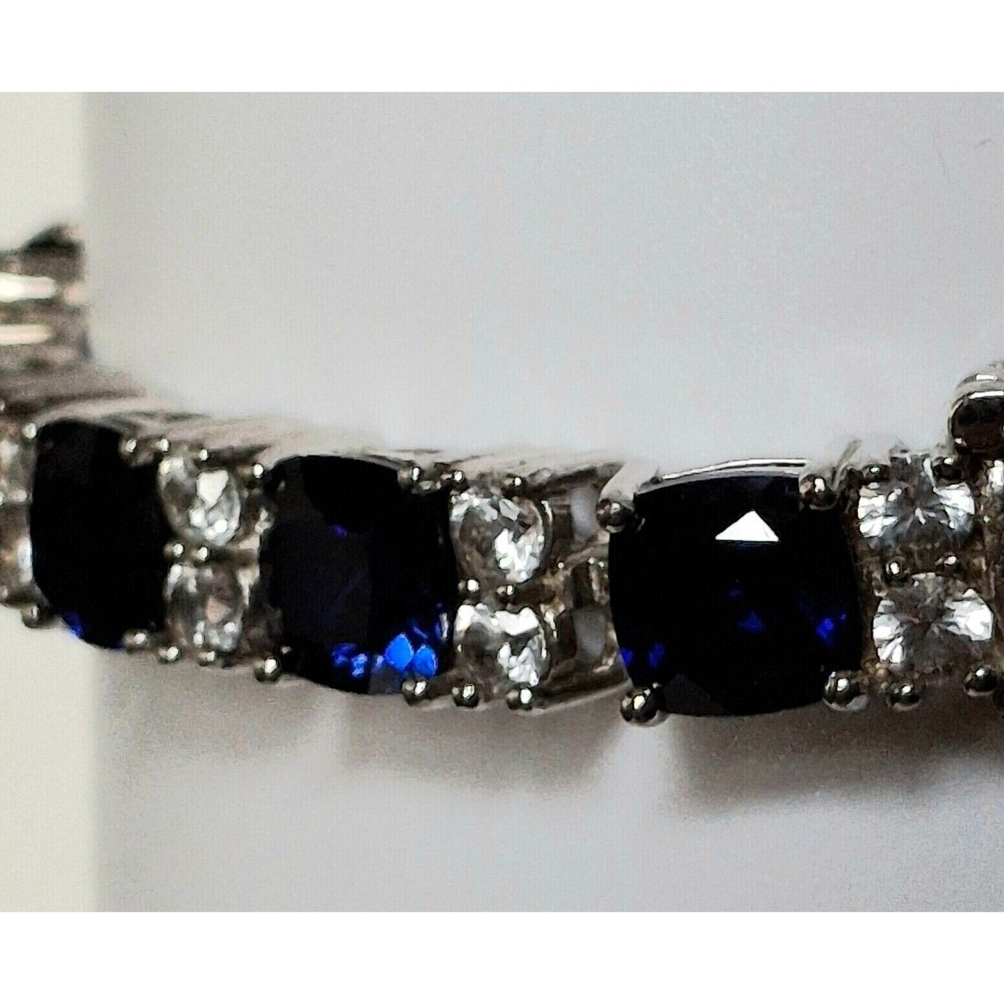 925 STERLING SILVER LONDON BLUE  AND COLORLESS  TOPAZ  BRACELET SKY