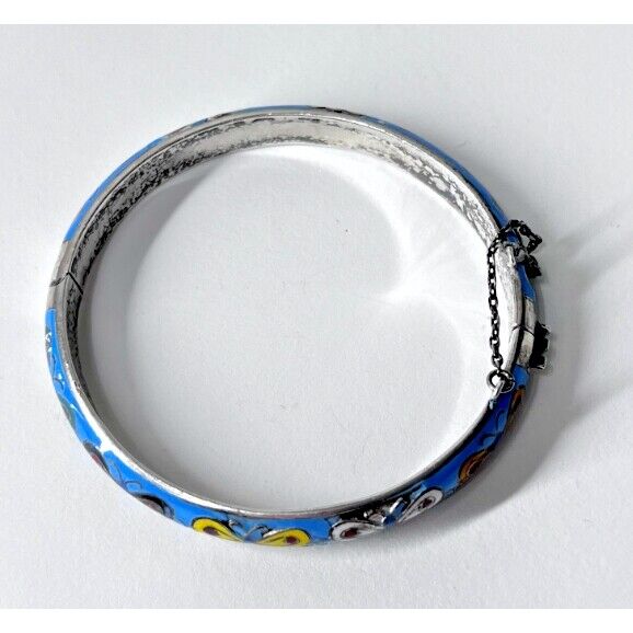 FESTIVE 925 STERLING SILVER ENAMELED BUTTERFLY BRACELET SKY