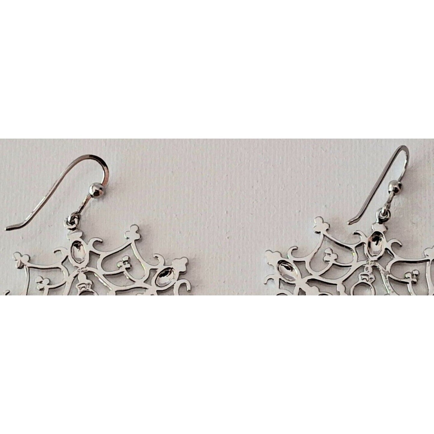 LARGE FESTIVE 925 STERLING SILVER SNOWFLAKES EARRINGS SKY