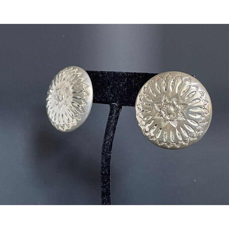 925 STERLING SILVER  ROUNDEL STUD EARRINGS SKY