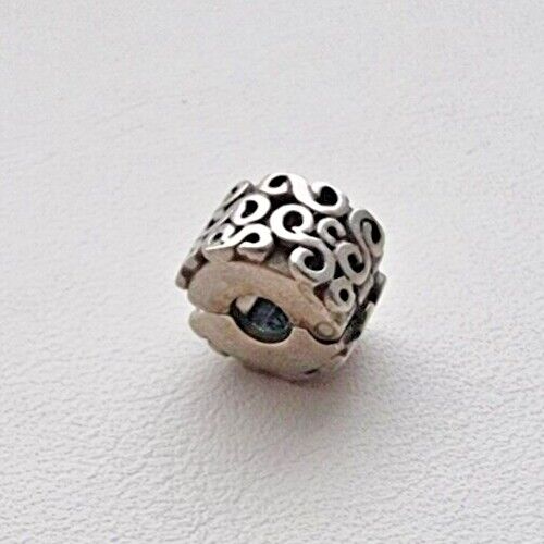 PANDORA AUTHENTIC 925 STERLING SILVER SWIRL CLIP CHARM AT