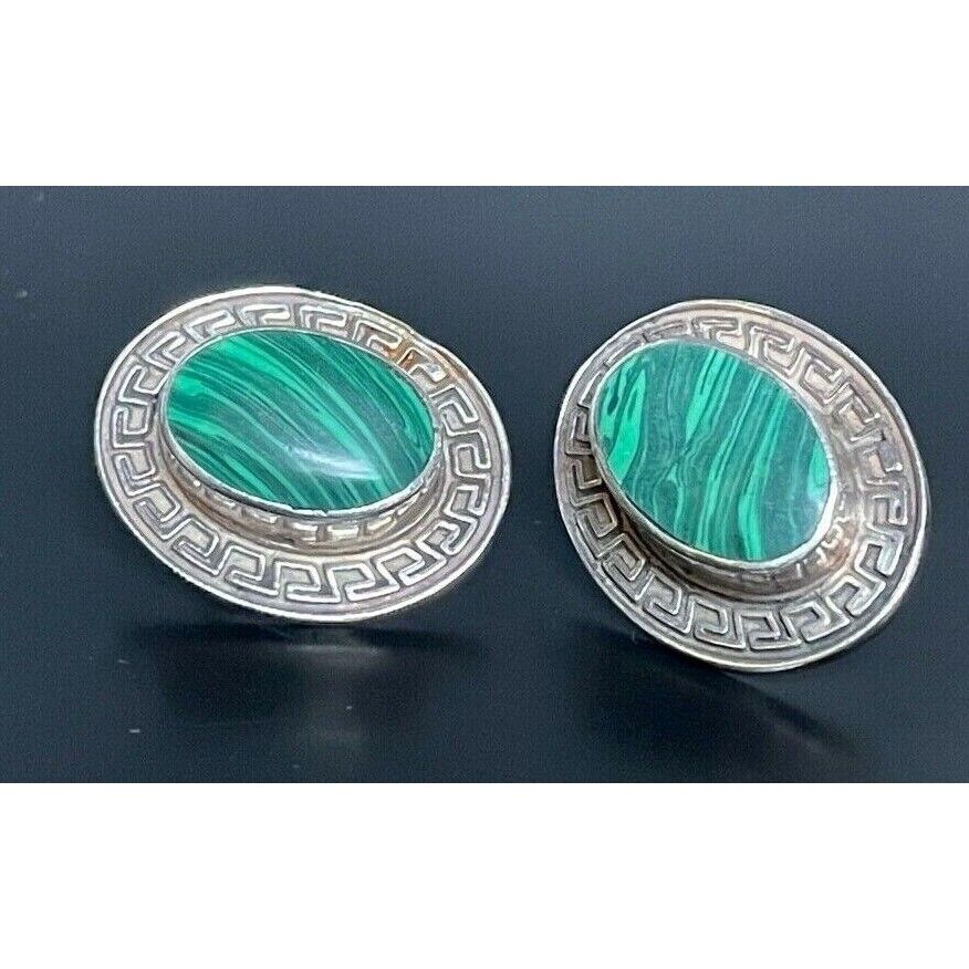 925 STERLING SILVER & MALACHITE EARRINGS SKY