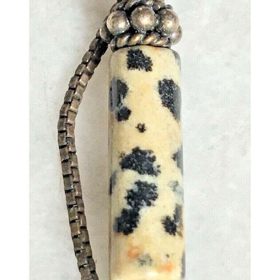 925 STERLING SILVER & LEOPARD CERAMIC DANGLE EARRINGS SKY