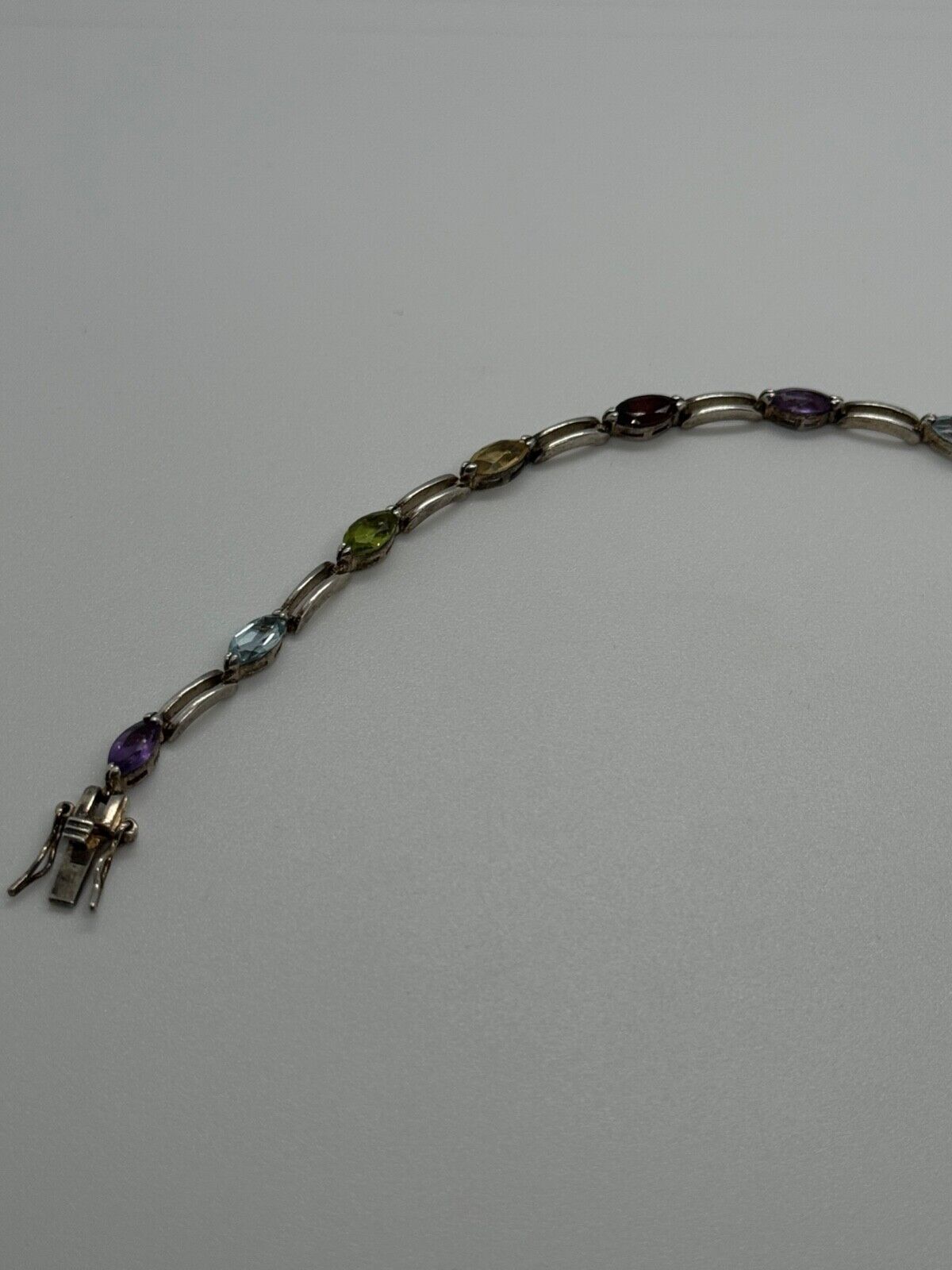 925 STERLING SILVER TOURMALINES BRACELET