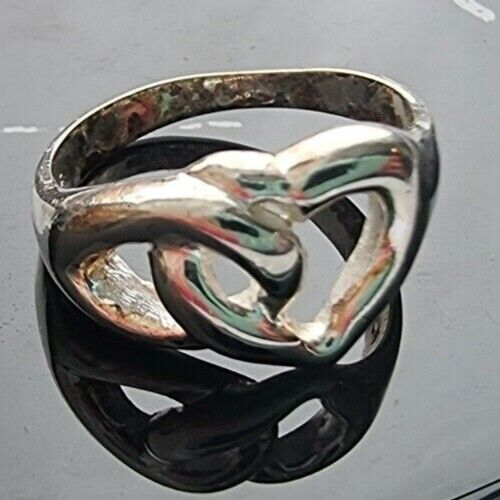 925 STERLING SILVER INFINITY AND HEART  RING SIZE 6.75 AT