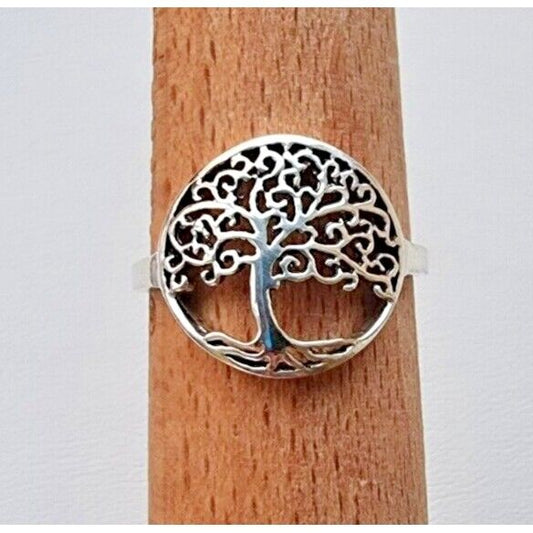 925 STERLING SILVER TREE OF LIFE RING SIZE 9.75 AT