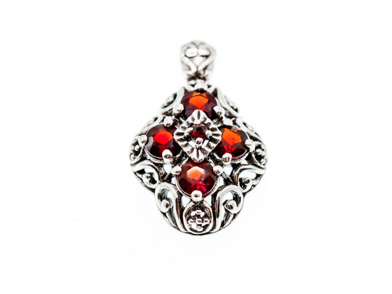 925 STERLING SILVER GARNET PENDANT