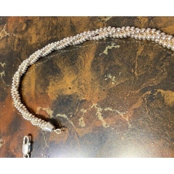 925 STERLING SILVER MULTISTRAND BEADED NECKLACE SKY