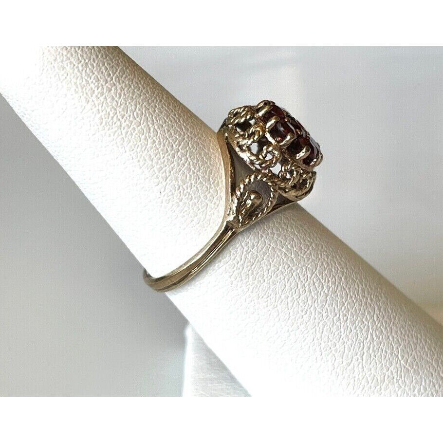 ''HARMONY'' YELLOW GOLD BOHEMIAN GARNET RING SIZE 6 SKY