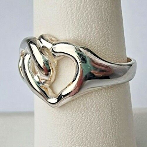 925 STERLING SILVER INFINITY AND HEART  RING SIZE 6.75 AT