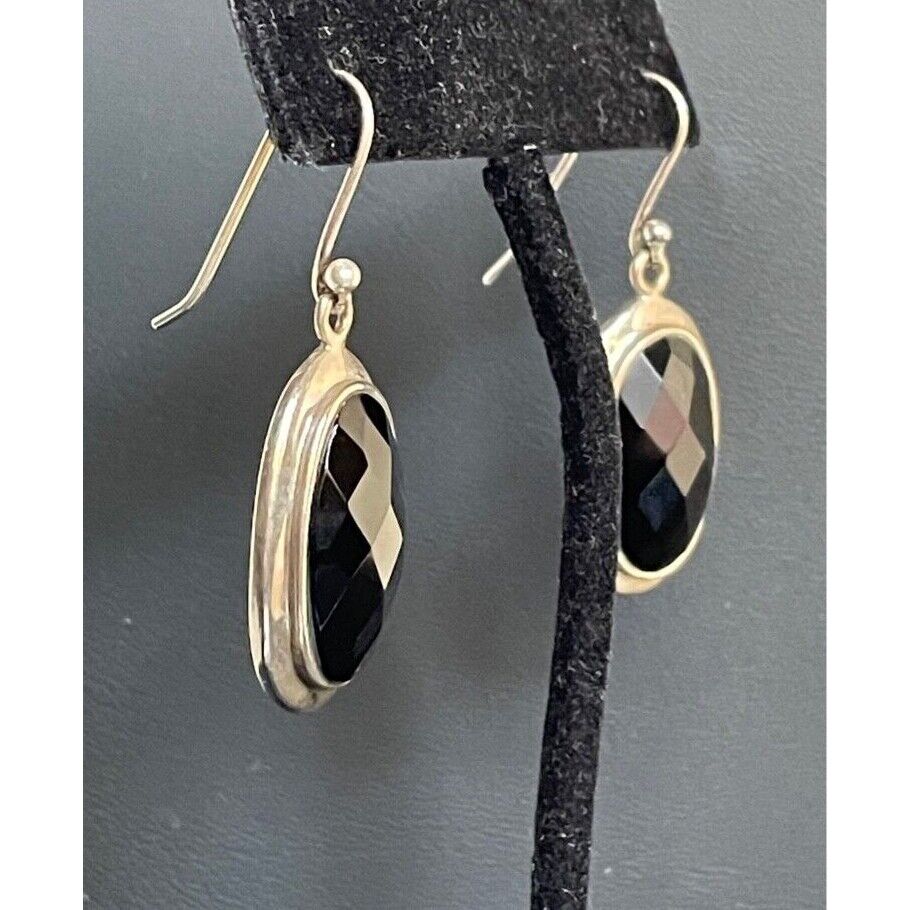 925 STERLING SILVER  AND ONYX EARRINGS SKY