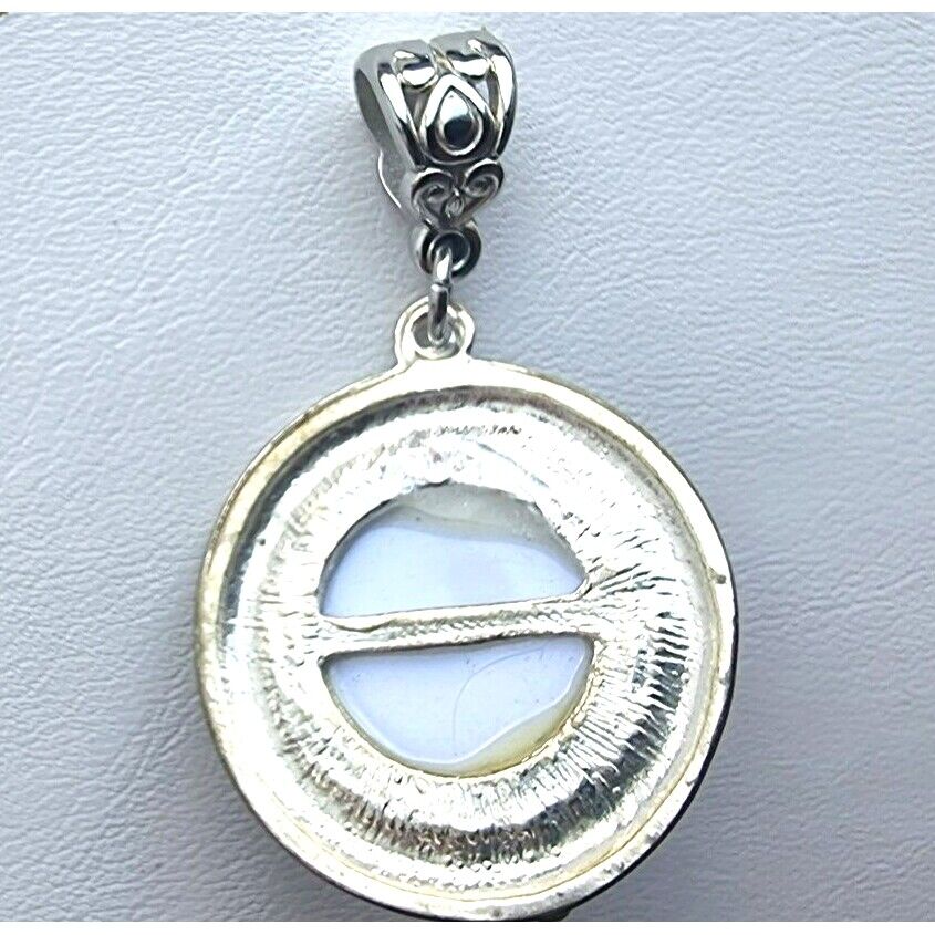 925 STERLING SILVER HOWLITE CABOCHON  PENDANT AT