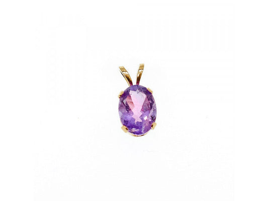 14K YELLOW GOLD AMETHYST PENDANT