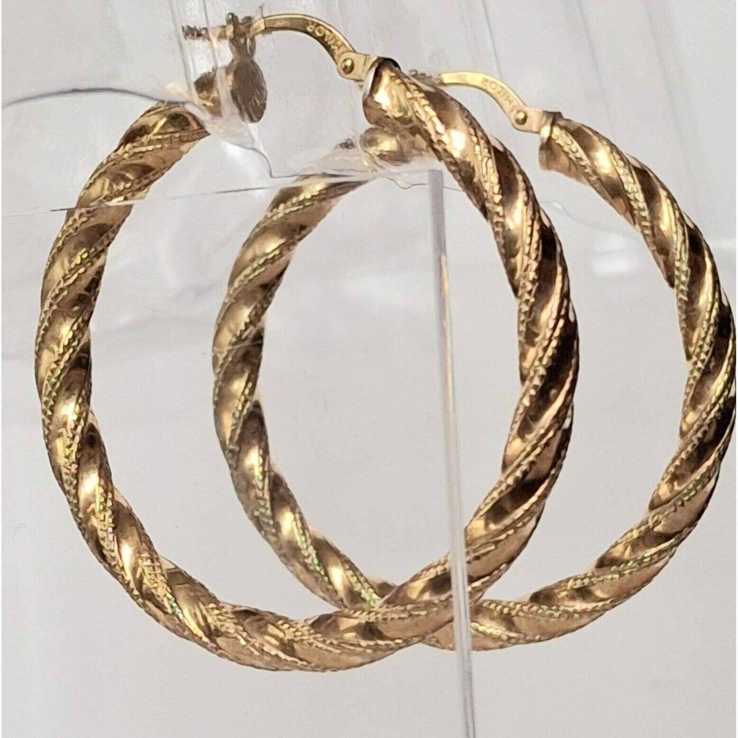 MILOR ITALY 925 STERLING SILVER VERMEIL  TWISTED HOOP EARRINGS SKY