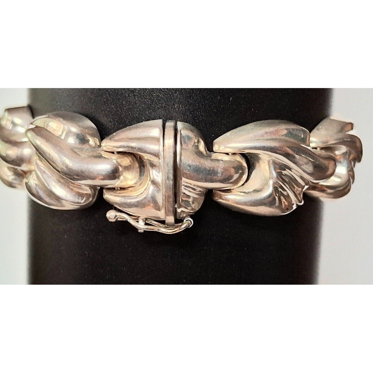 IBB ITALY  ABSTRACT  LINKS CHAIN 925 STERLING SILVER BRACELET SKY