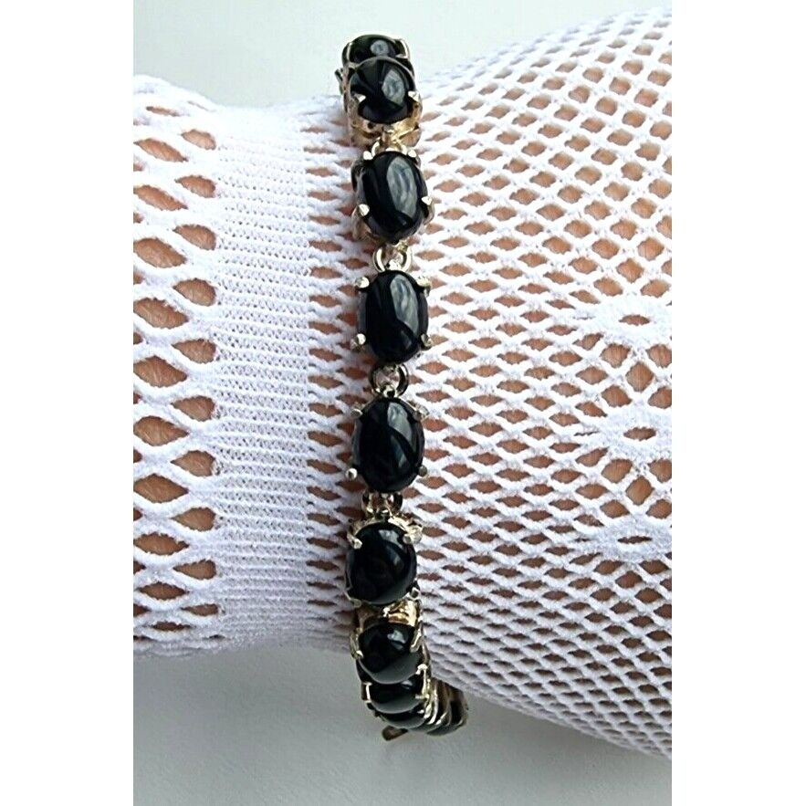 KUBA BA 925 STERLING SILVER BLACK ONYX BRACELET AT