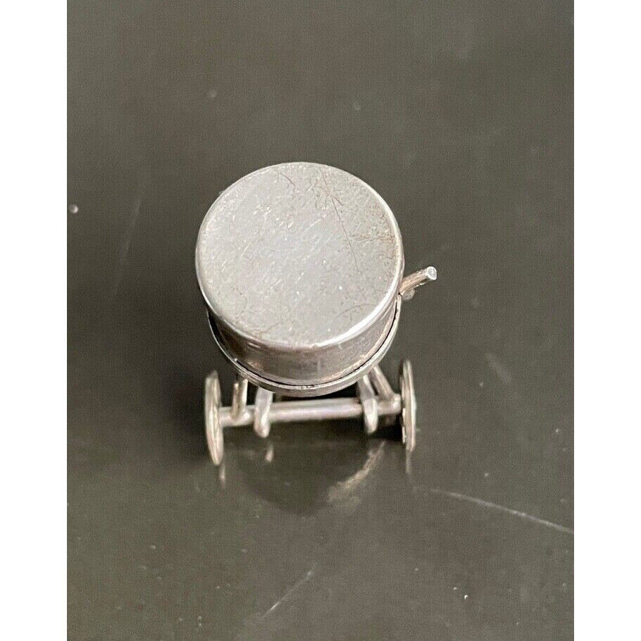 925 STERLING SILVER RICKSHAW CART MECHANICAL  CHARM SKY