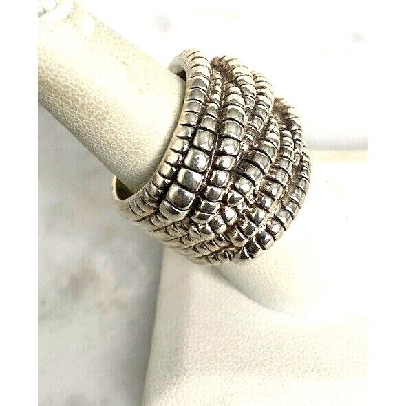 925 STERLING SILVER MULTIPLE TIED BANDS RING SIZE 8 SKY