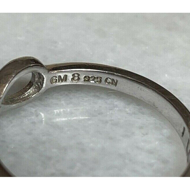 925 STERLING SILVER INFINITY ''I LOVE YOU'' BAND RING SIZE 7.75 SKY