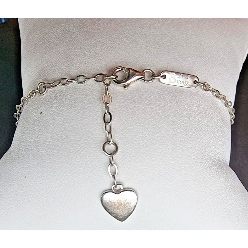 BILLIE BIJOUX DAINTY 925 STERLING SILVER INFINITY AND HEARTS BRACELET 8 inch AT