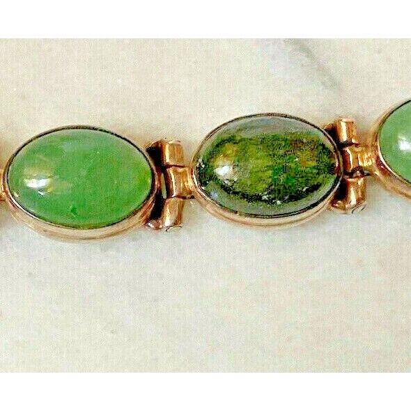 925 STERLING SILVER & 2-TONED GREEN JADE TAGGLE BRACELET SKY