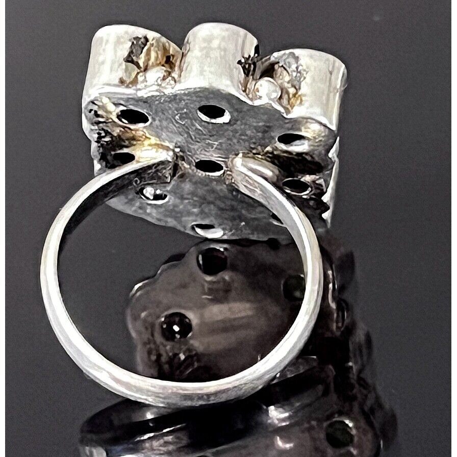 925 STERLING SILVER MULTICOLORED CZ'S RING SIZE 8.5 SKY