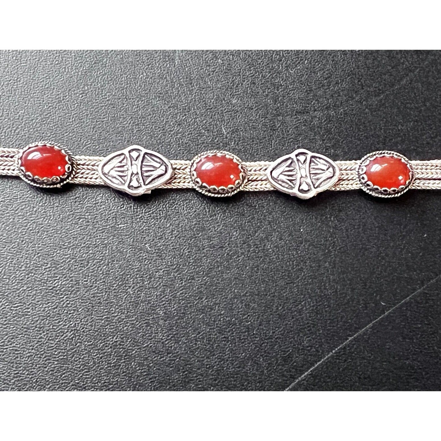 OTTOMAN STYLE 925 STERLING SILVER AND CARNELIAN BRACELET SKY