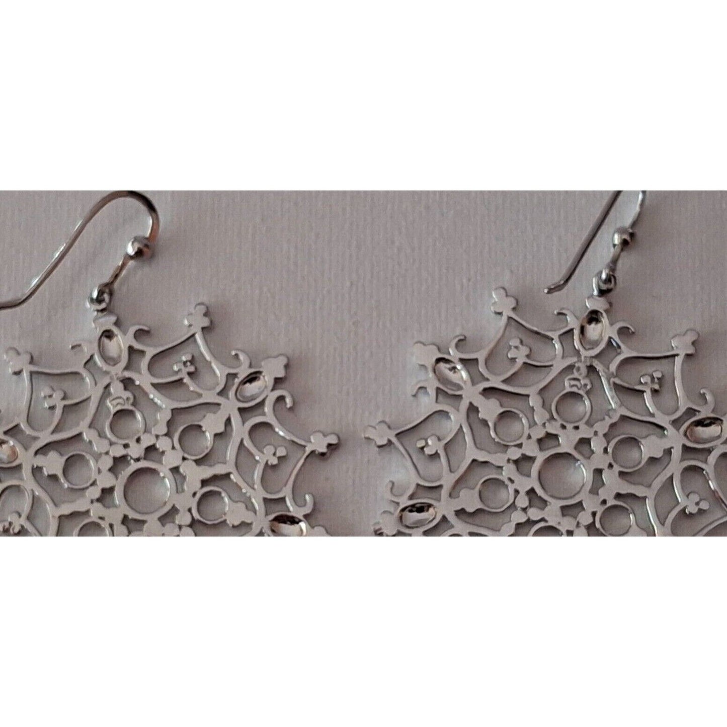 LARGE FESTIVE 925 STERLING SILVER SNOWFLAKES EARRINGS SKY