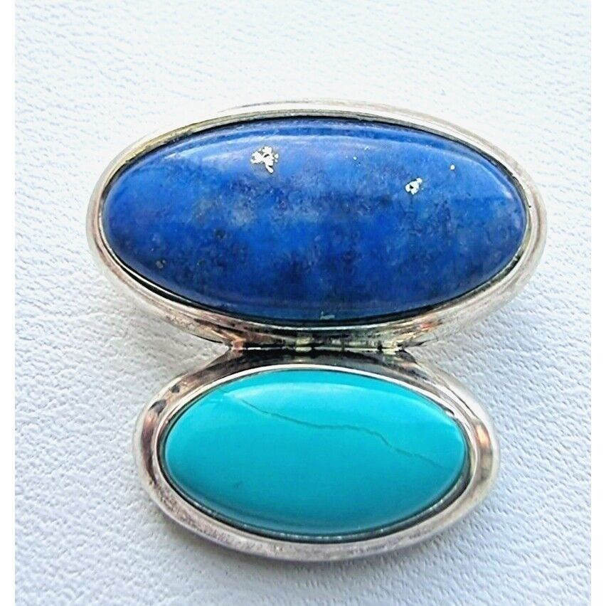 925 STERLING SILVER LAPIS AND TURQUOISE NECKLACE AT