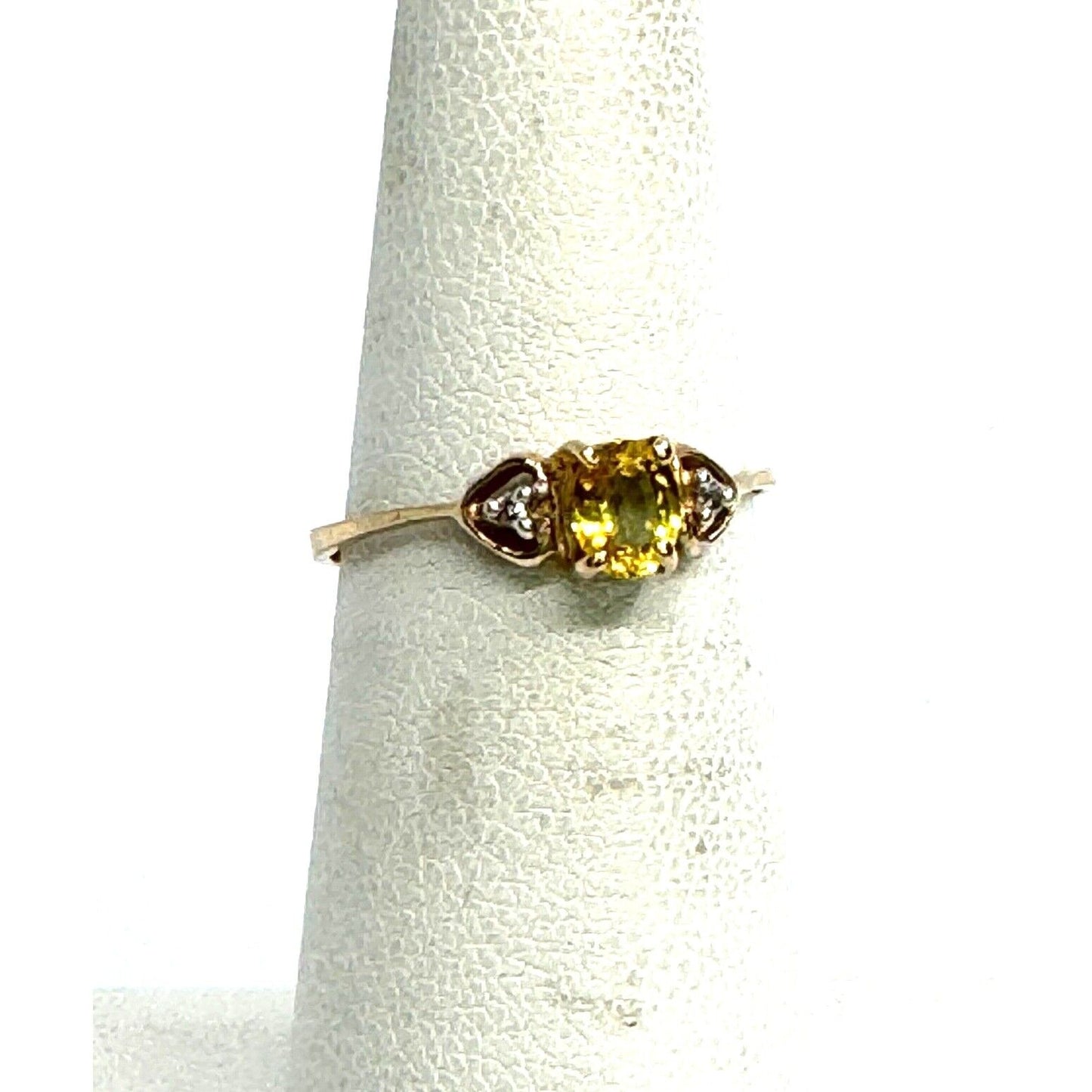 YELLOW GOLD DIAMOND AND YELLOW TOPAZ RING SIZE 6.25 SKY