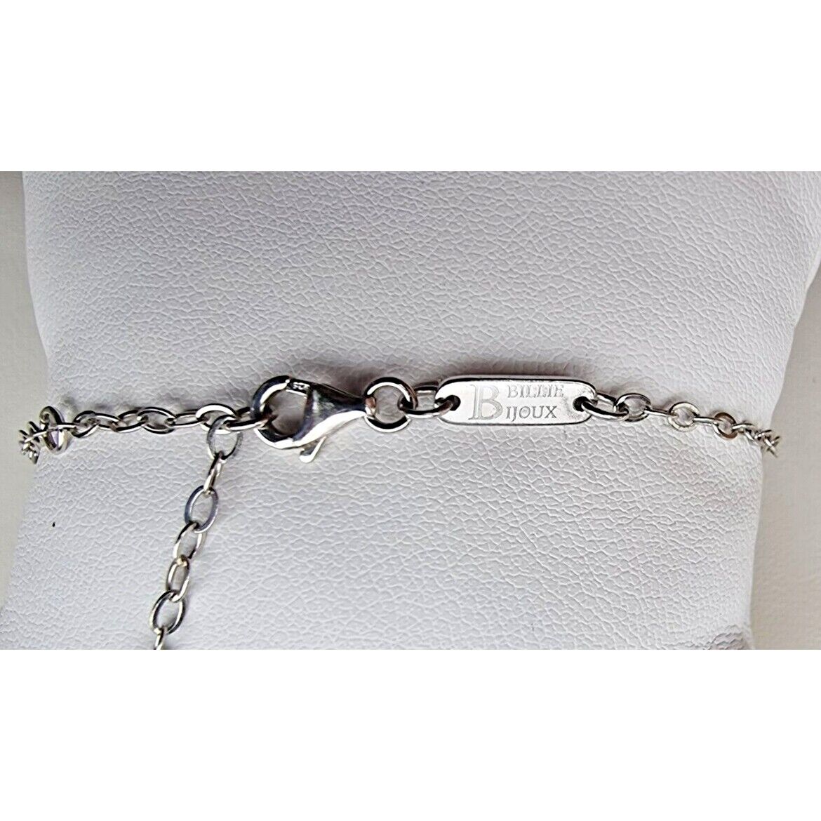 BILLIE BIJOUX DAINTY 925 STERLING SILVER INFINITY AND HEARTS BRACELET 8 inch AT