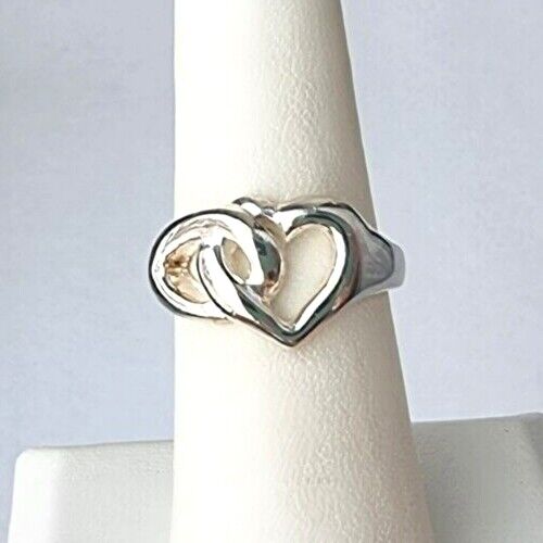 925 STERLING SILVER INFINITY AND HEART  RING SIZE 6.75 AT