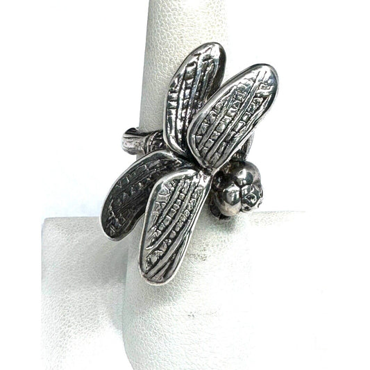 925 STERLING SILVER DRAGONFLY RING SIZE 6 SKY