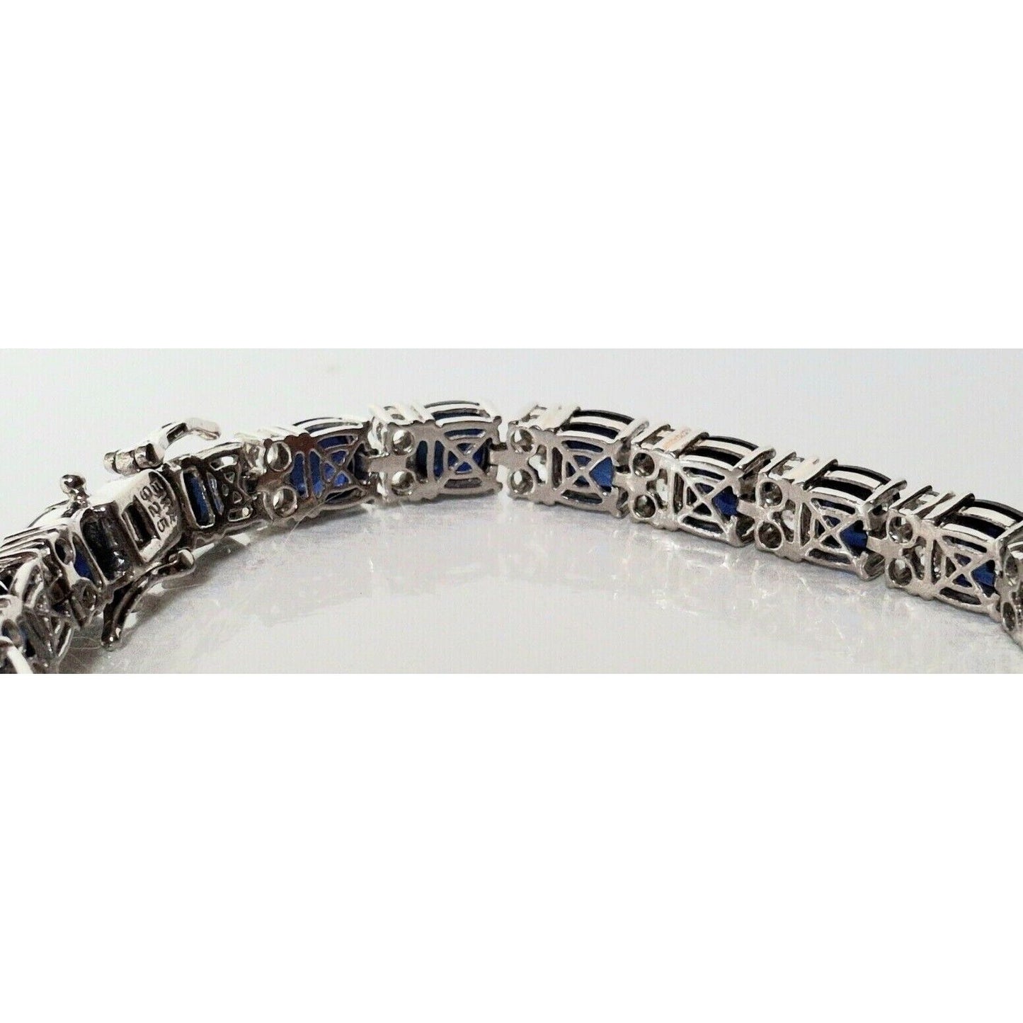 925 STERLING SILVER LONDON BLUE  AND COLORLESS  TOPAZ  BRACELET SKY