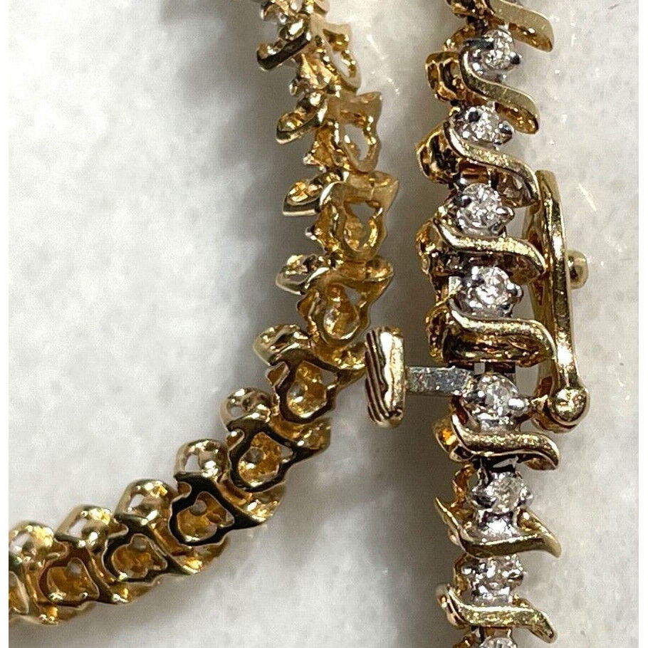 14K YELLOW GOLD 0.75 CARAT DIAMOND TENNIS BRACELET SKY