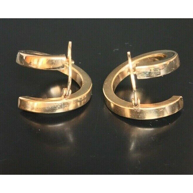 14 K YELLOW GOLD SPIRAL HOOP EARRINGS SKY