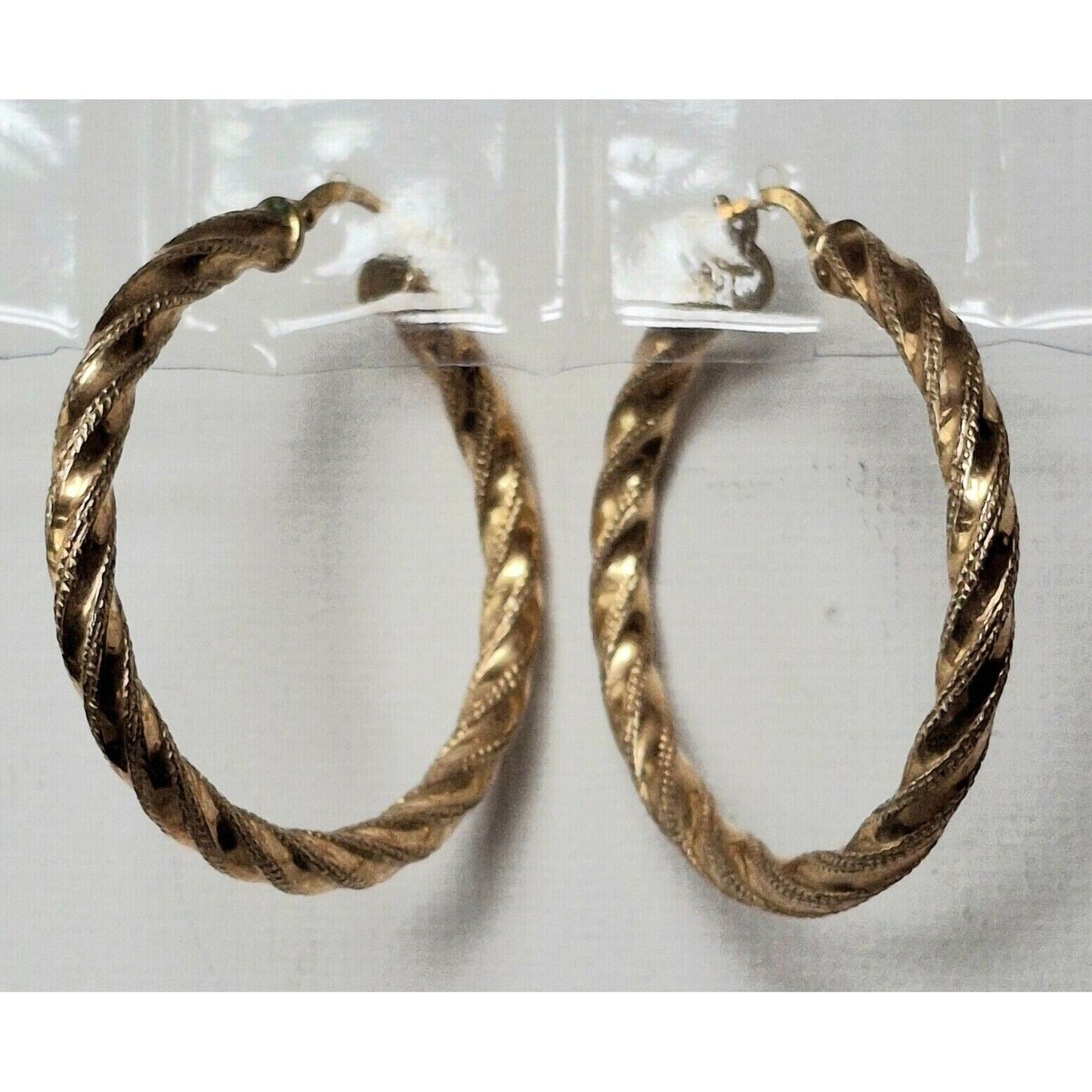 MILOR ITALY 925 STERLING SILVER VERMEIL  TWISTED HOOP EARRINGS SKY