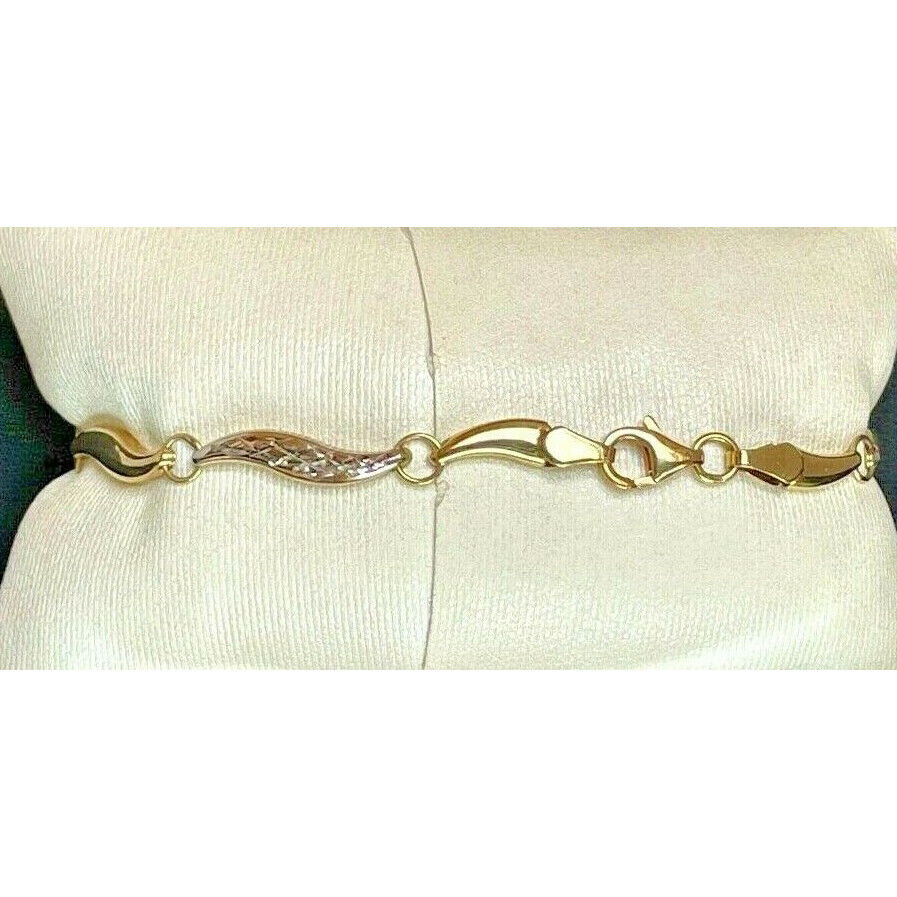 ELEGANT BI-TONE YELLOW GOLD  BRACELET SKY