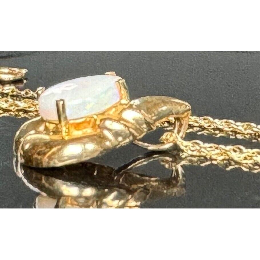 YELLOW GOLD OPAL AND DIAMOND PENDANT NECKLACE SKY