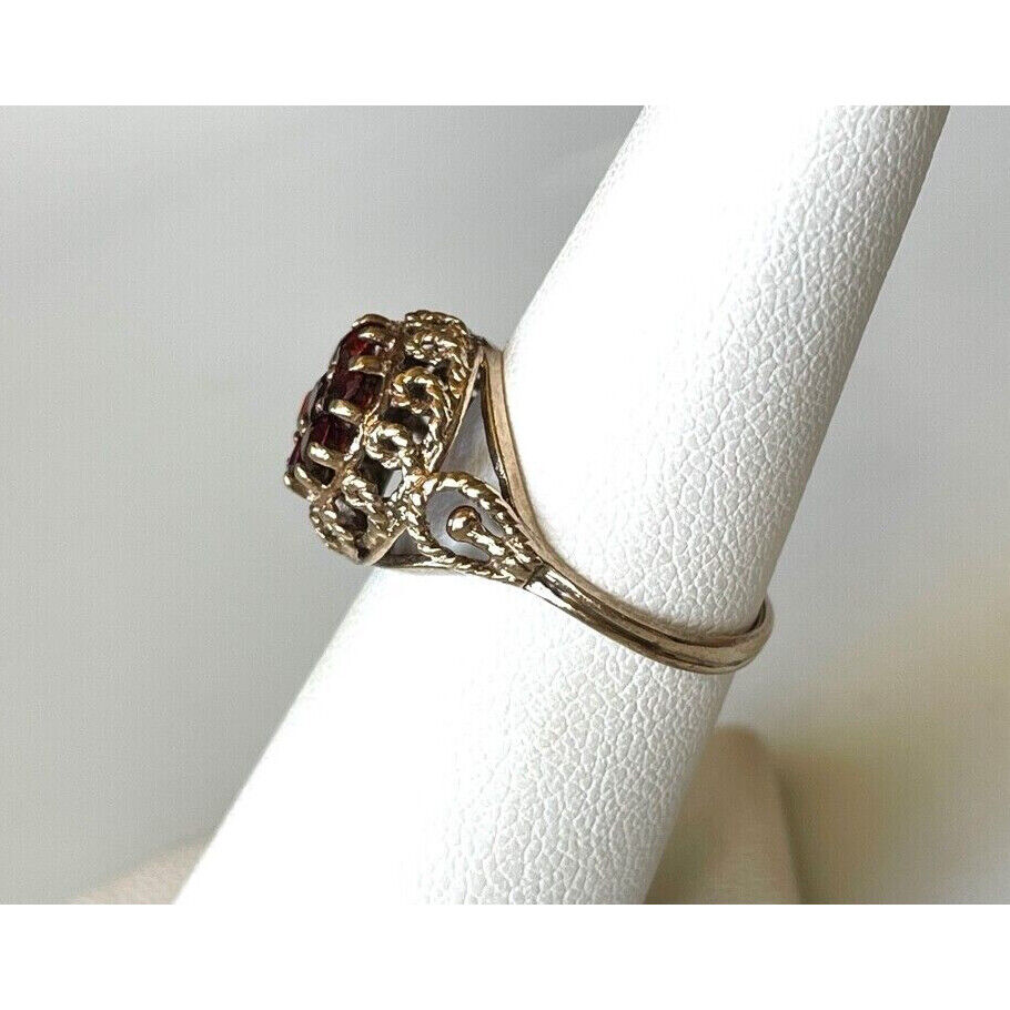 ''HARMONY'' YELLOW GOLD BOHEMIAN GARNET RING SIZE 6 SKY