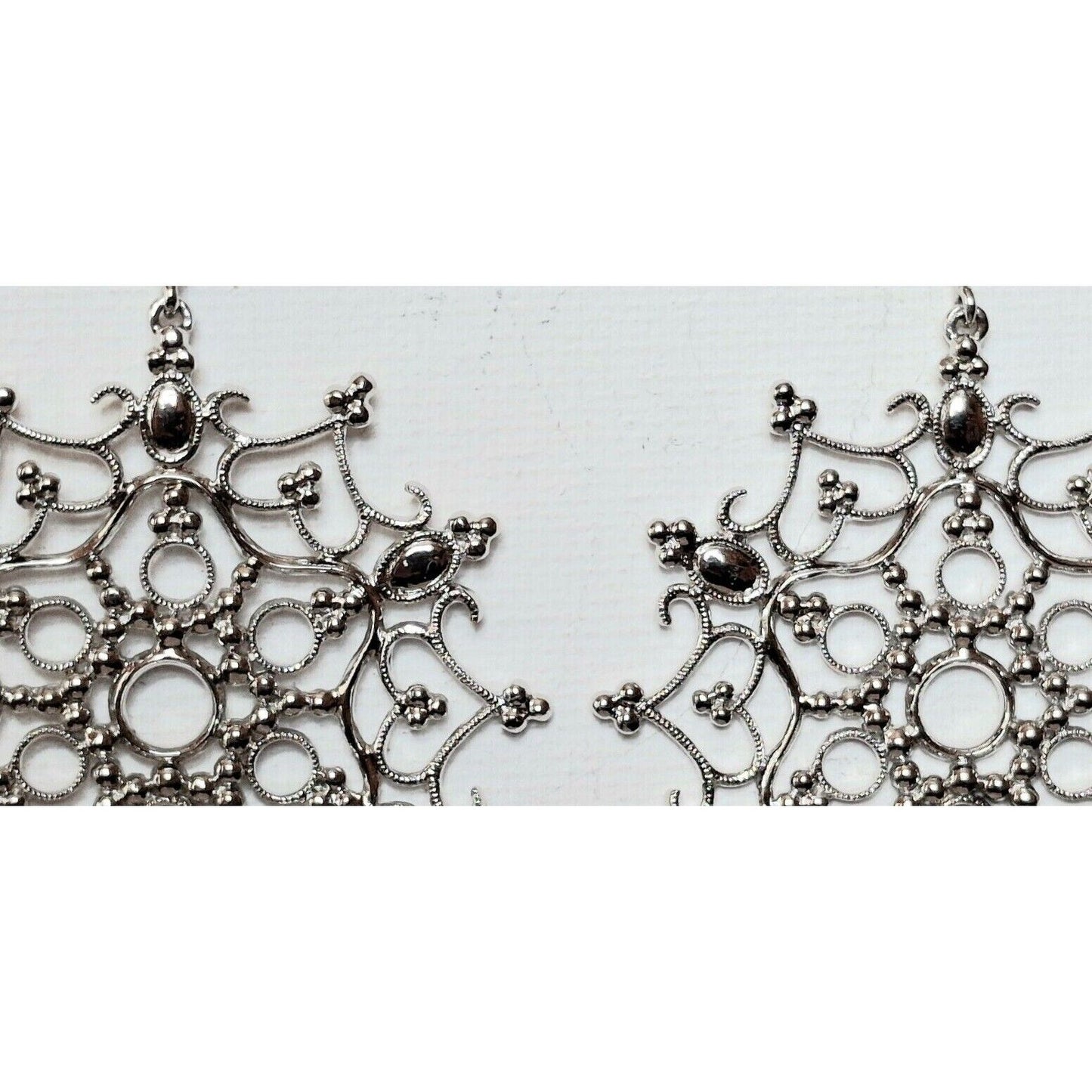 LARGE FESTIVE 925 STERLING SILVER SNOWFLAKES EARRINGS SKY