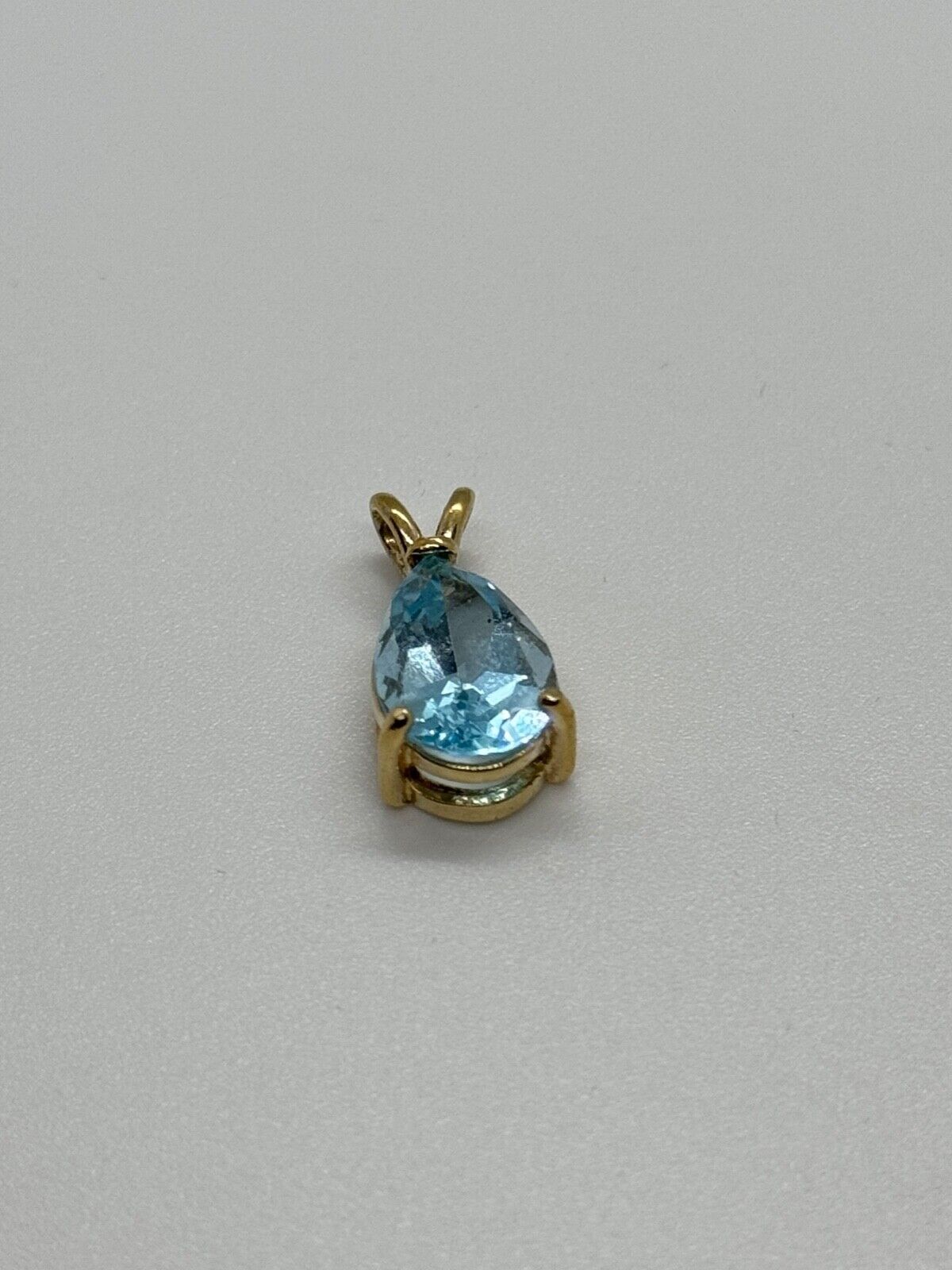 925 STERLING SILVER GOLD PLATED TOPAZ PENDANT LENGTH 21 mm