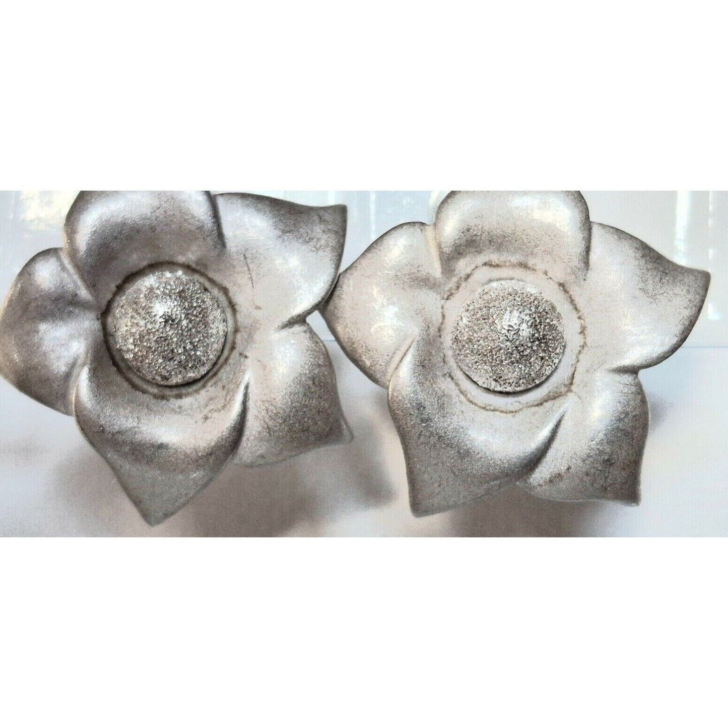 FLLI MENEGATTI  ITALY 925 STERLING SILVER FLOWER DESIGN  EARRINGS SKY