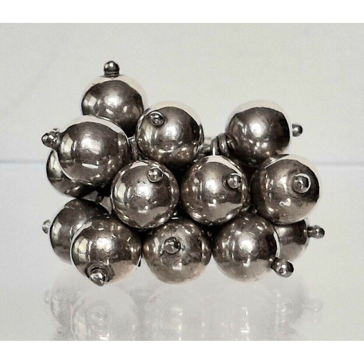 925 STERLING SILVER BALL CHARMS  RING SIZE 6.75 SKY