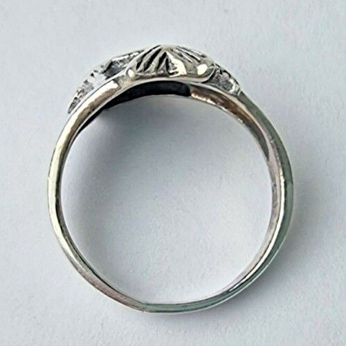 925 STERLING SILVER TWO DOLPHINES RING SIZE 8.75 AT